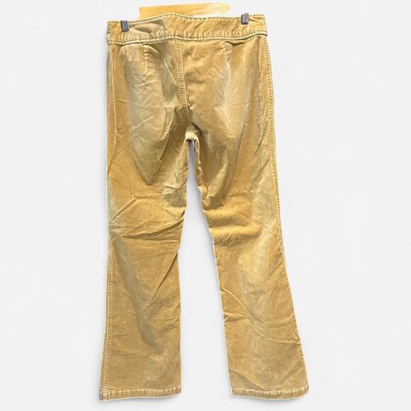 Y2K Express Gold Velvet Bootcut Pants Size 10 Boho Classic Heritage Preppy - Picture 3 of 10